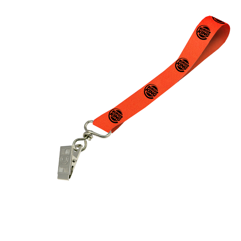 Hi-Viz Wrist Phone Strap Black Sublimation Print S/Sided with Crocodile Clip